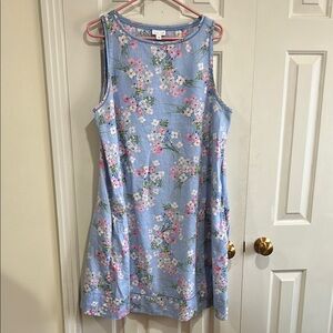 J. Jill Blue and Pink Floral Dress